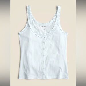 J. Crew Women's Light Blue Ruffle Tank Top